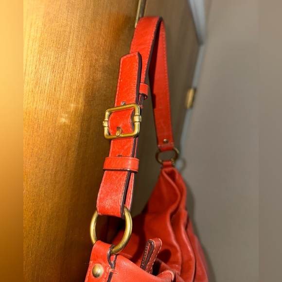 Coach Madison Isabelle Leather Hobo Shoulder Bag in Orange F17275 - Picture 10 of 16